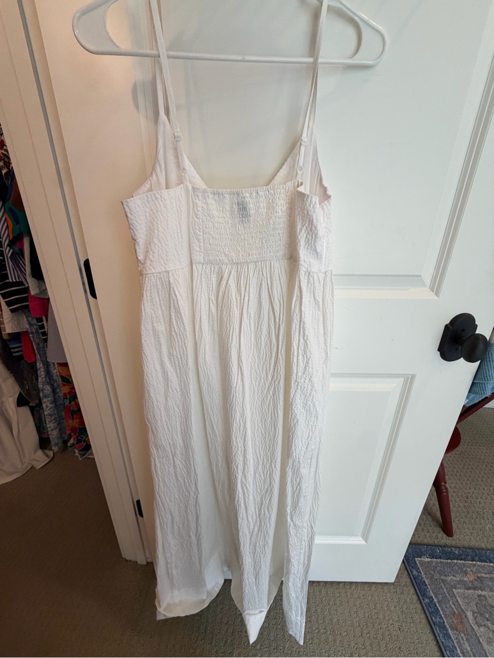 White V-Neck Spaghetti Strap Maxi Dress, Size M - Picture 3 of 5